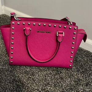 Michael Kors Hot Pink Studded Handbag